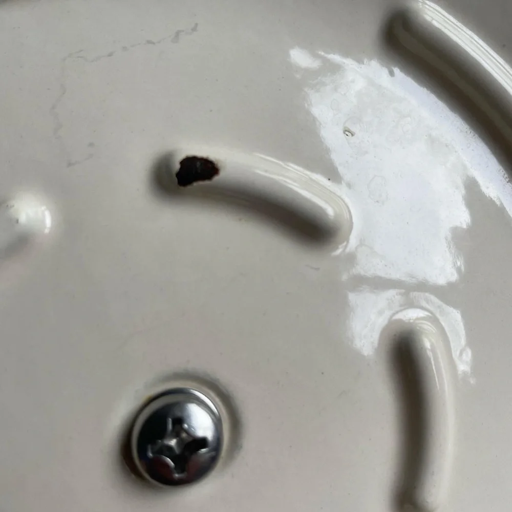 Red Cast Iron Enamel Lid Silver Knob 10